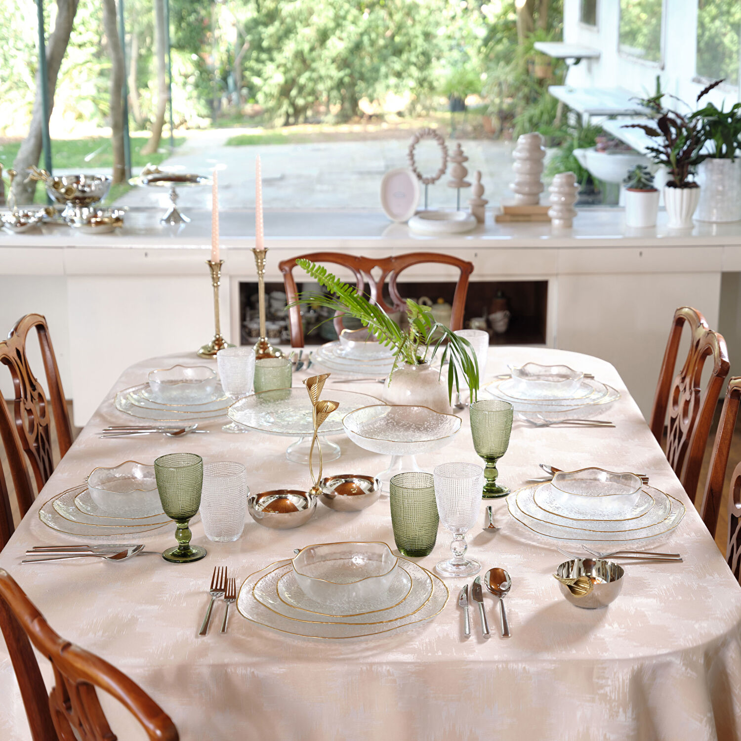 Linens Bubble Servis Tabak 27 cm Gold