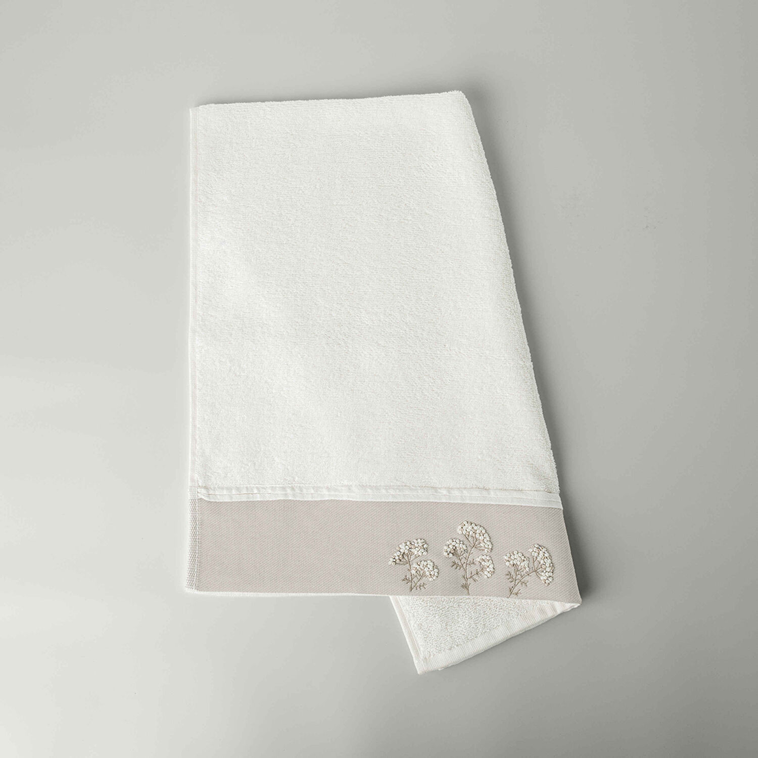Linens Nora Bambu 50x85 cm Yüz Havlusu Ekru (450 G/M²)