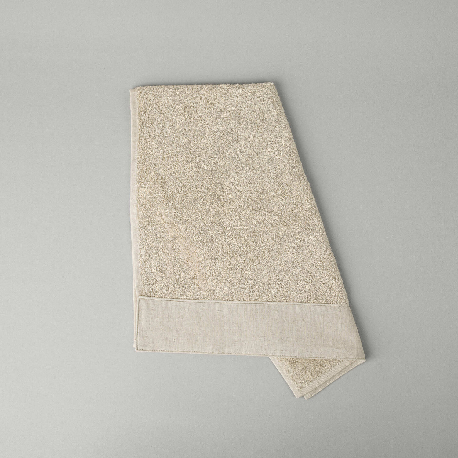 Linens Liona Keten Yüz Havlusu 50x85 Cm Naturel