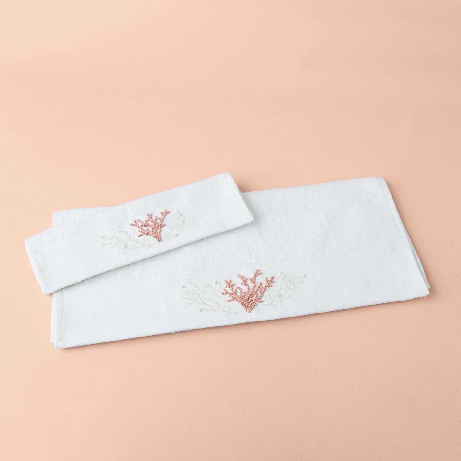 Linens Coral Bambu Yüz Havlusu 50x85 Cm Beyaz