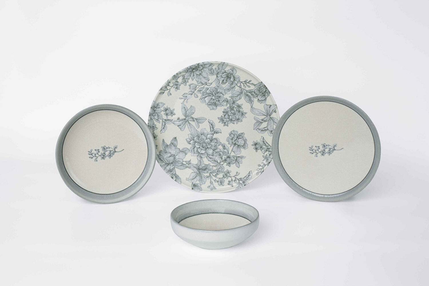 Pierre Cardin Isla Grey Porselen 24 Parça Yemek Takımı