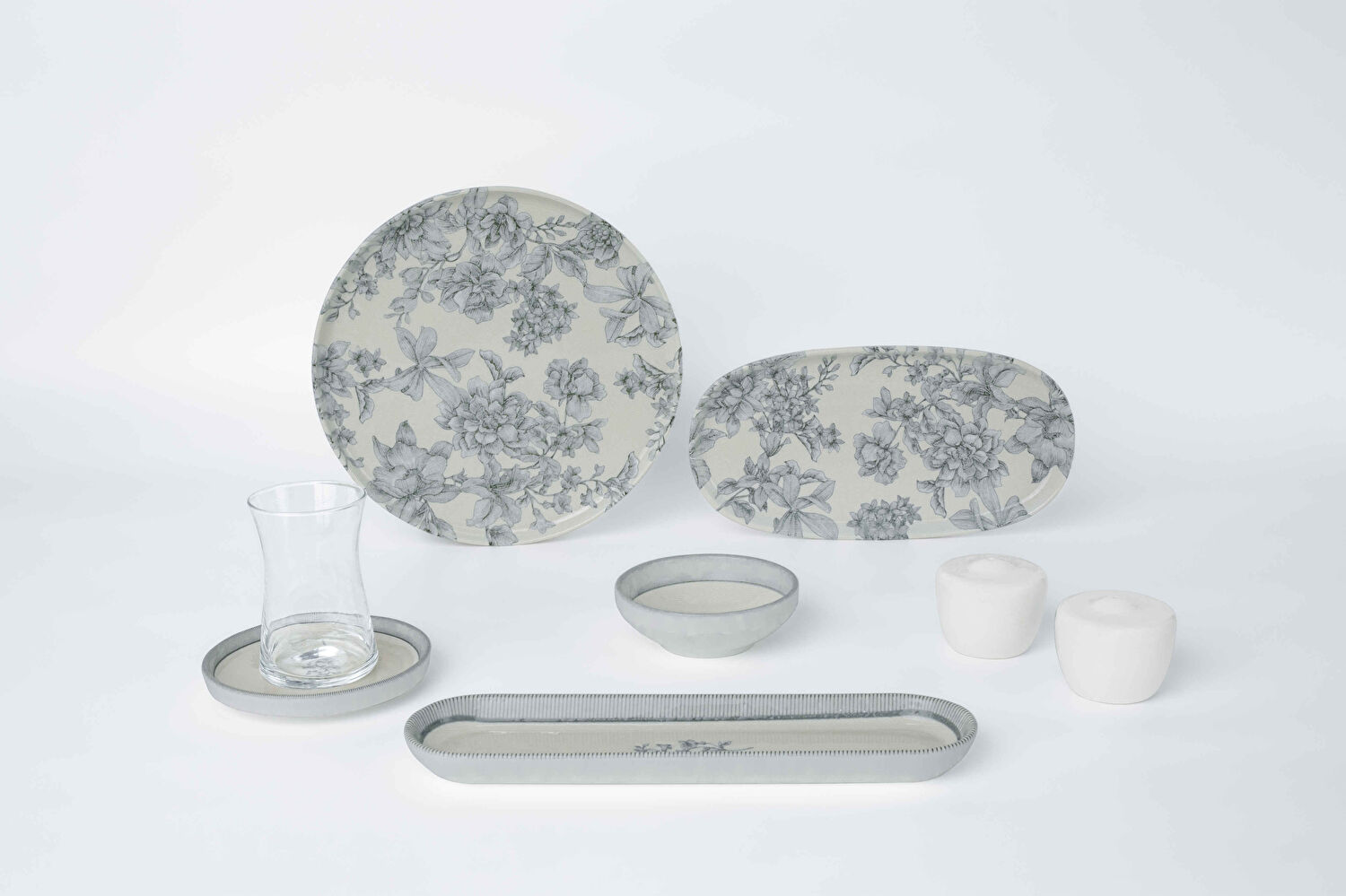 Pierre Cardin Isla Grey Porselen 28 Parça Kahvaltı Takımı