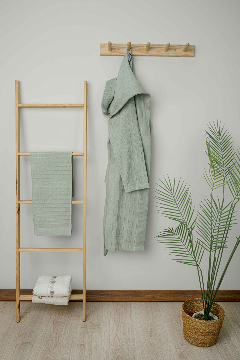 Linens Jolia Pamuk l/xl Bornoz Seti Adaçayı