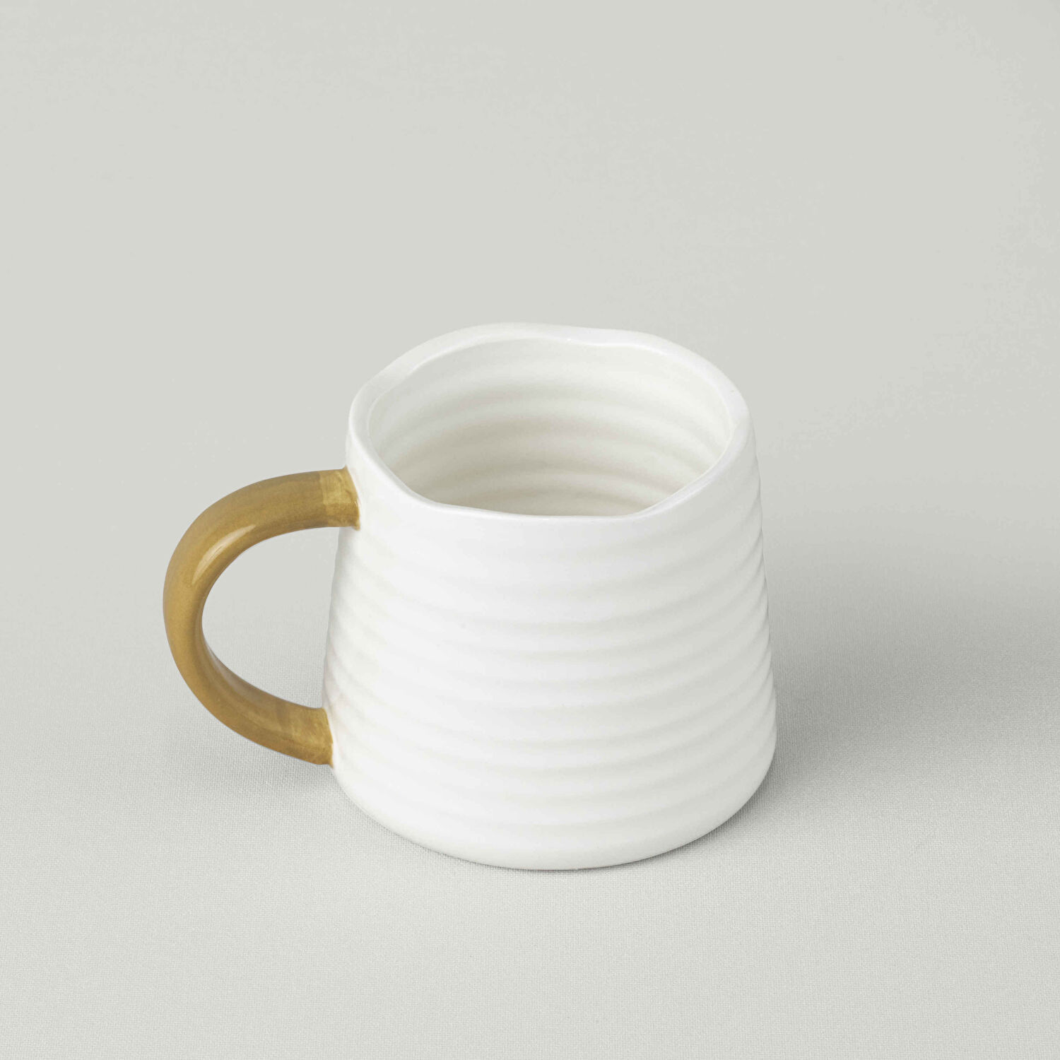 Linens Tracel Porselen 350 ml Kupa Hardal-Ekru