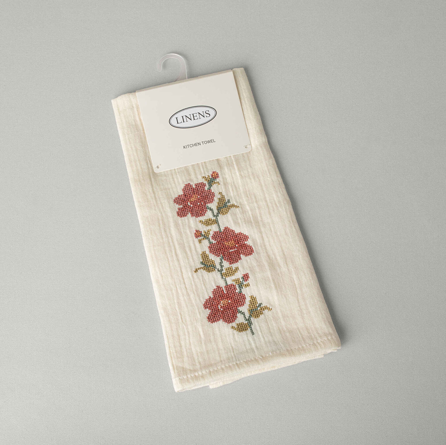 Linens Lou Flower 40x60 cm Kurulama Bezi Ekru