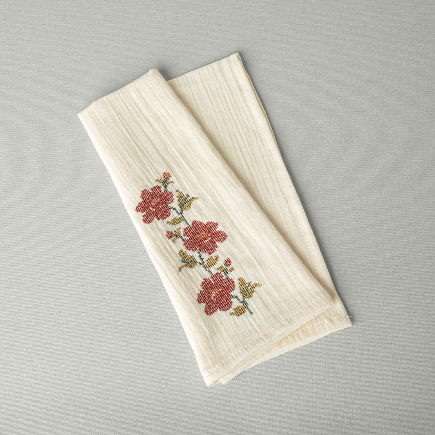 Linens Lou Flower 40x60 cm Kurulama Bezi Ekru