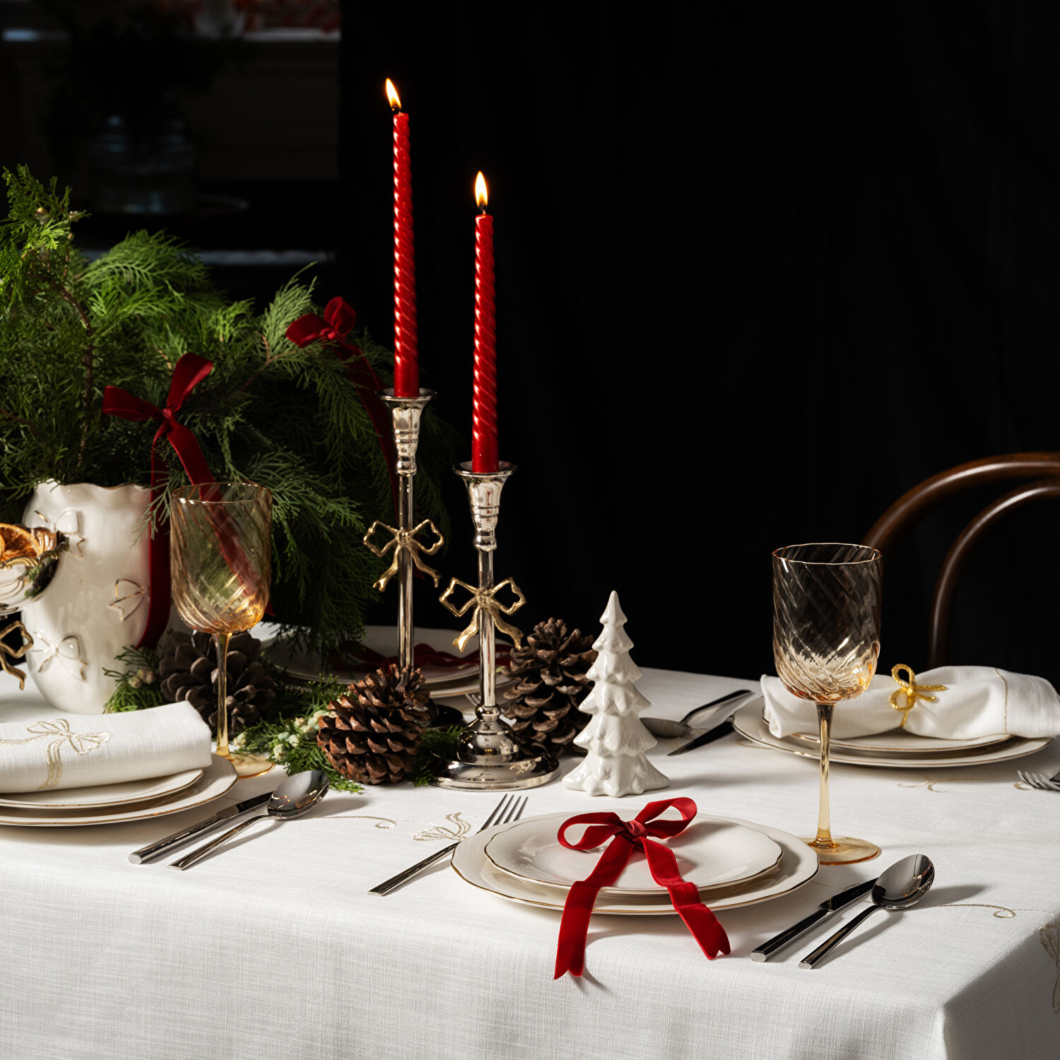 Linens Elegant Porselen Çukur Tabak 23 cm Gold