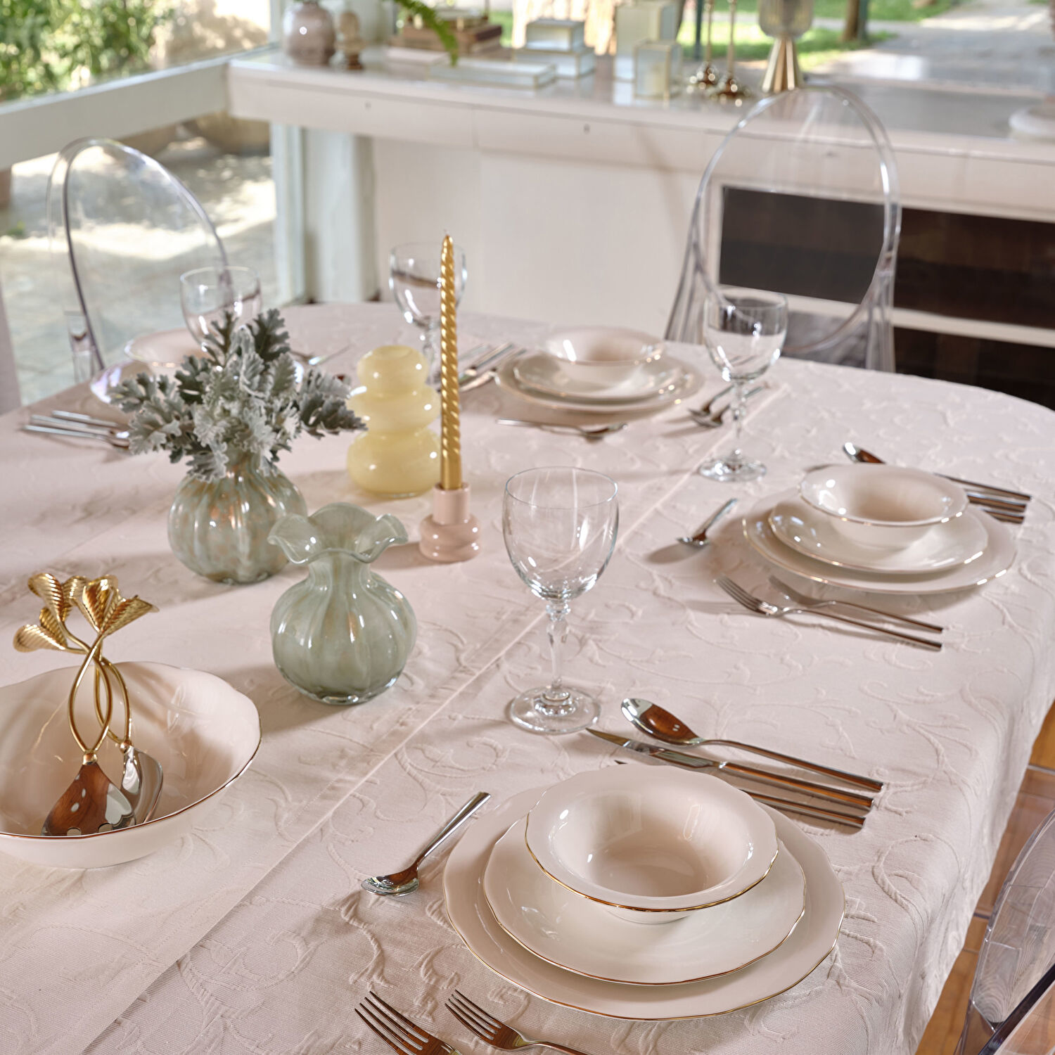 Linens Elegant Porselen Çukur Tabak 23 cm Gold