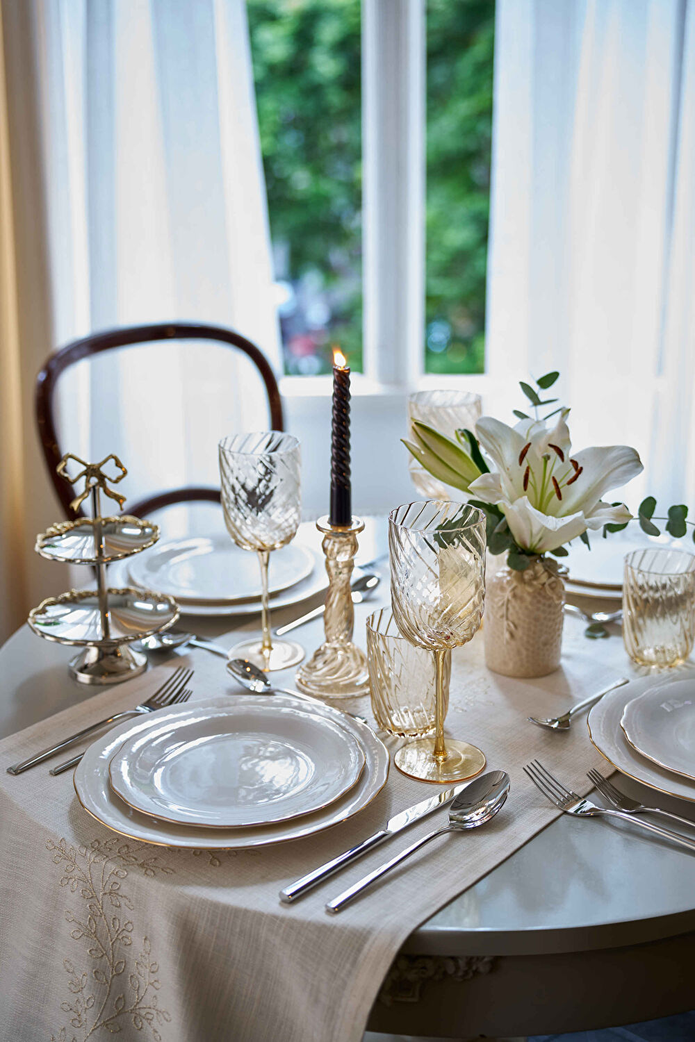 Linens Elegant Porselen Çukur Tabak 23 cm Gold