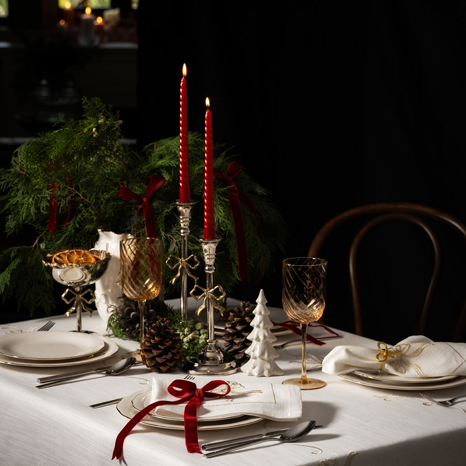 Linens Elegant Porselen Çukur Tabak 23 cm Gold