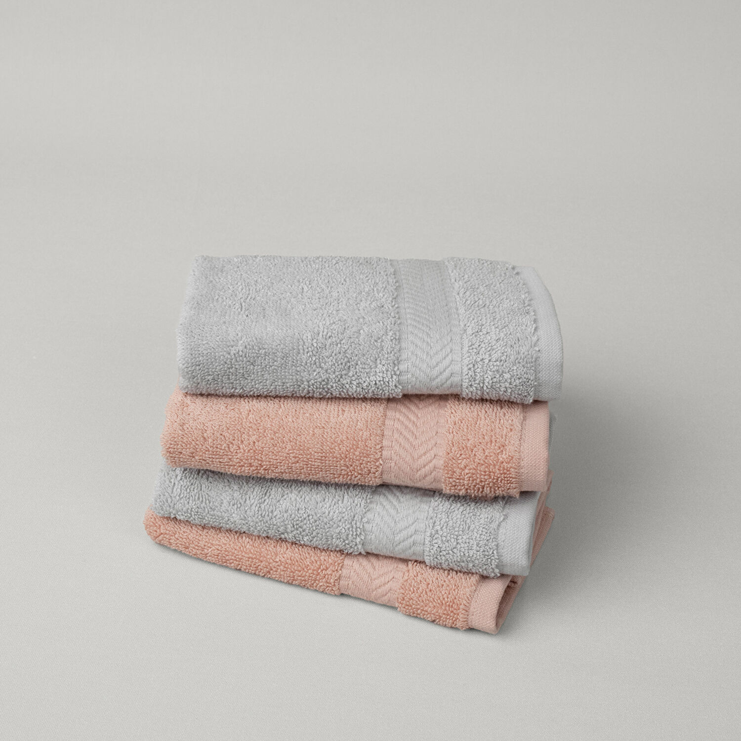 Linens Vita 4'lü Pamuk El havlusu Seti 33x33 Cm Rose/Vizon