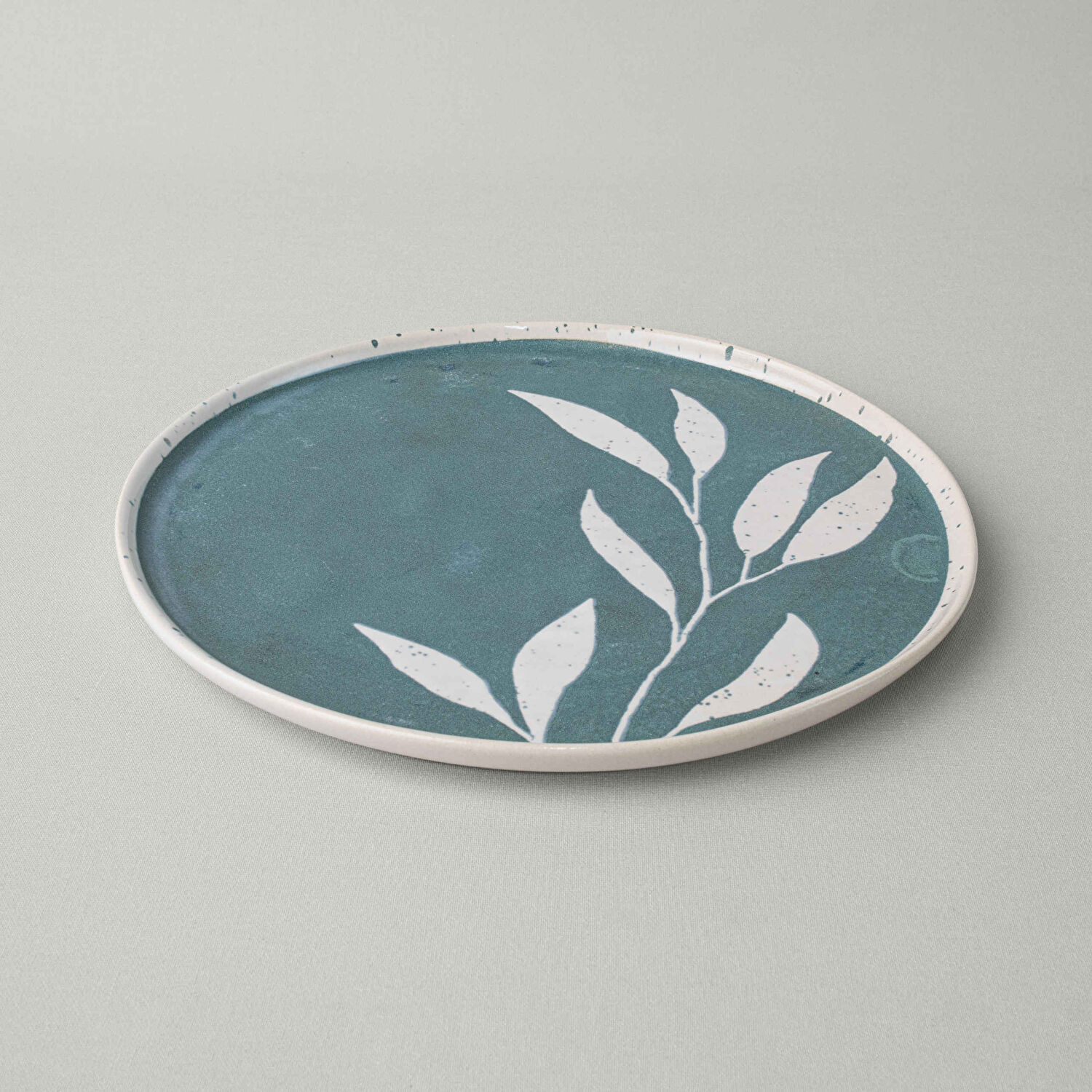 Linens Daphne Seramik 28 cm Servis Tabağı Yeşil