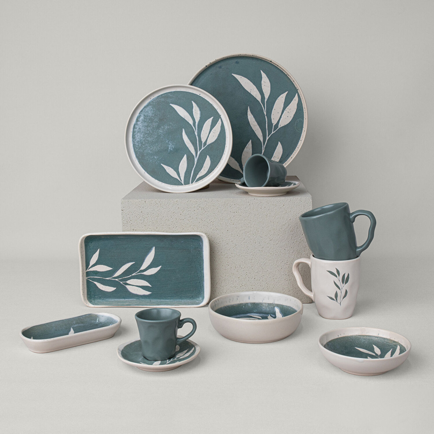 Linens Daphne Seramik 13 cm Çerezlik Yeşil