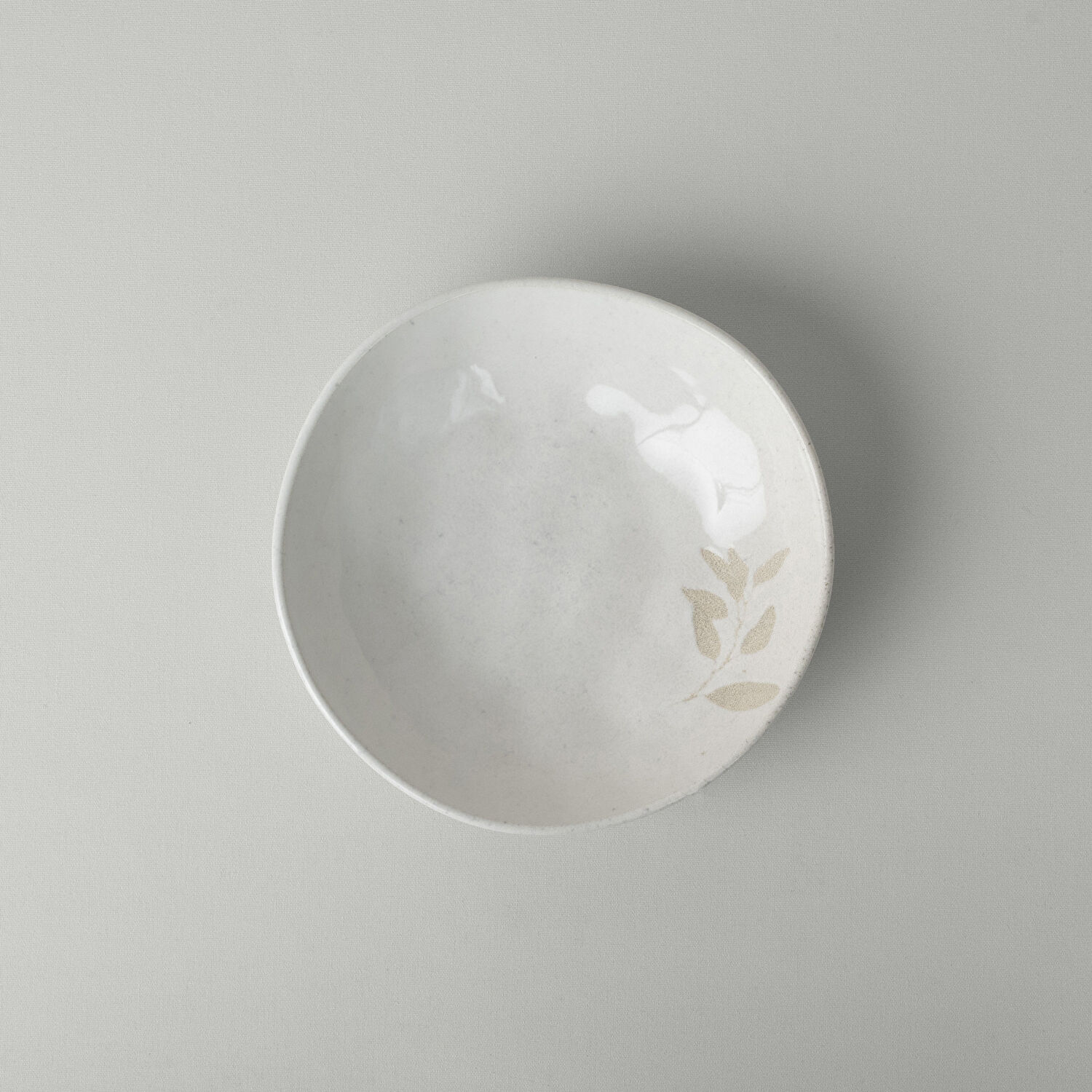 Linens Laurel Seramik 20 cm Çukur Tabak Ekru