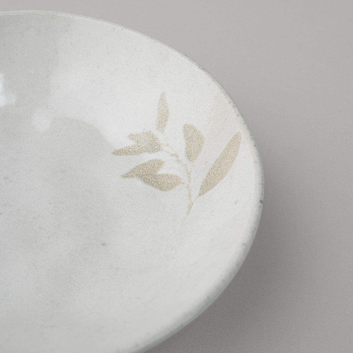 Linens Laurel Seramik 20 cm Çukur Tabak Ekru