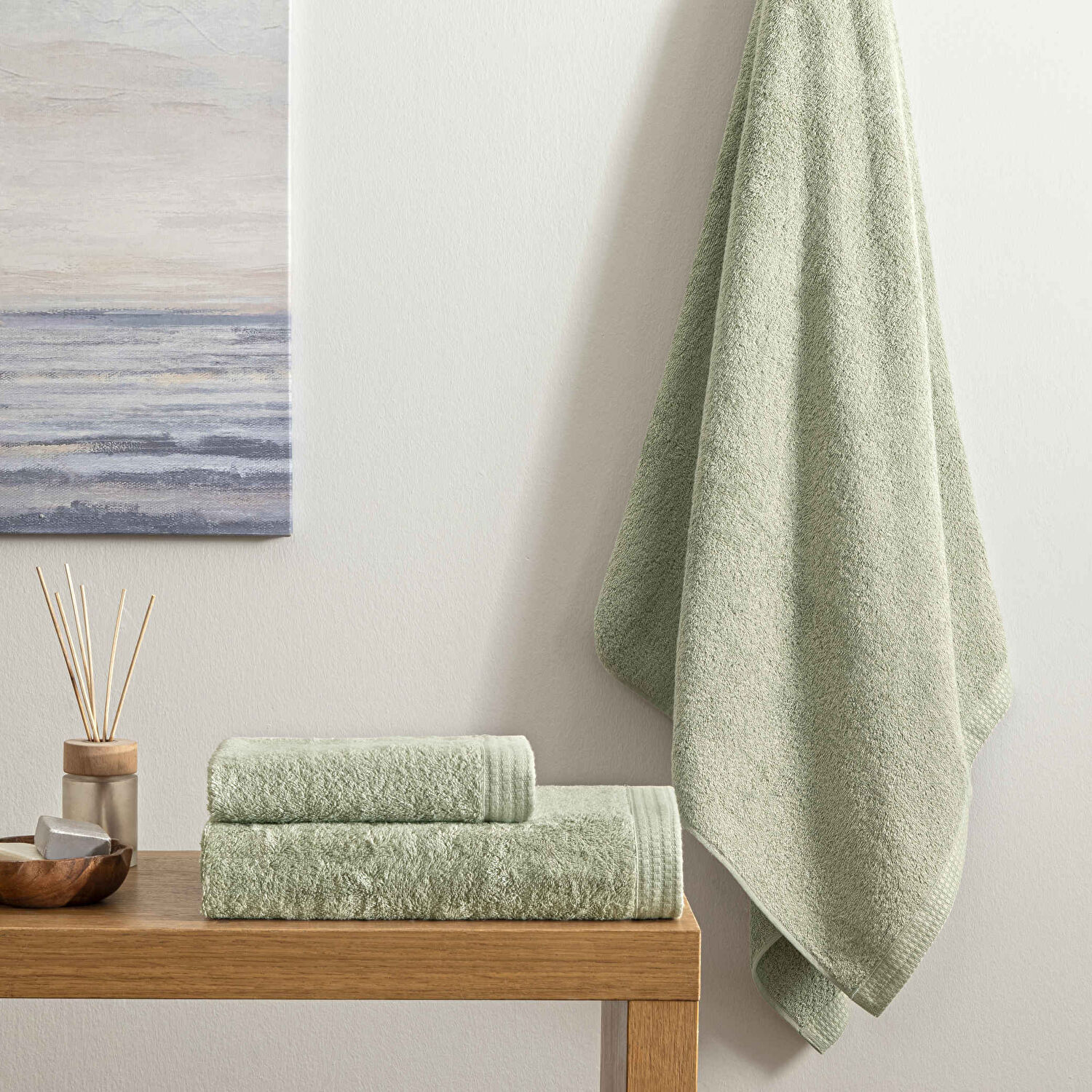 Linens Cozy Bambu 50x85 cm Yüz Havlusu Ada Çayı (520 G/M²)