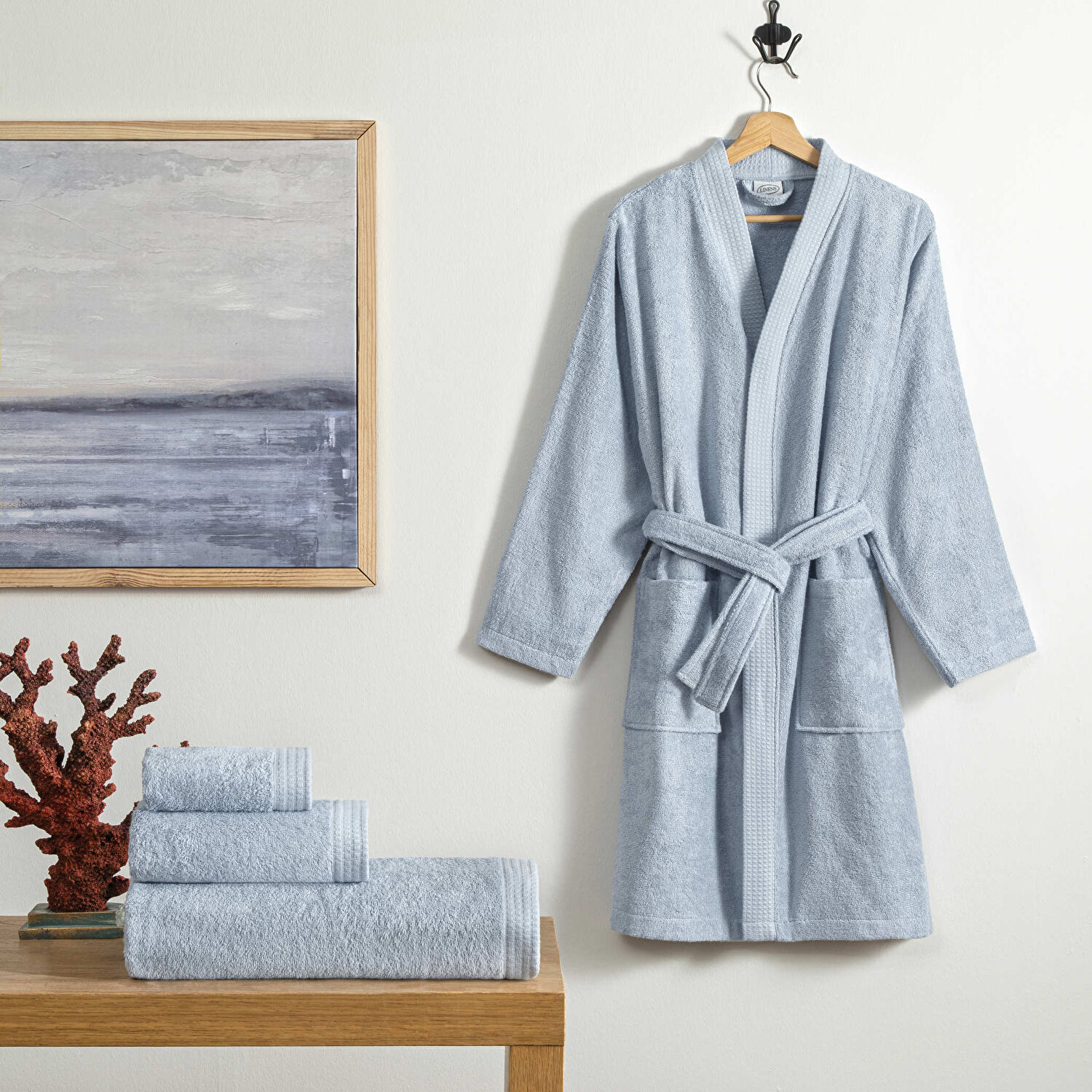 Linens Cozy Bambu S/M Bornoz Mavi (360 G/M²)