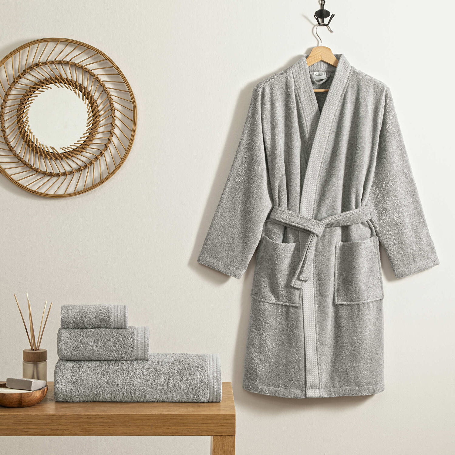 Linens Cozy Bambu L/xL Bornoz Koyu Gri
