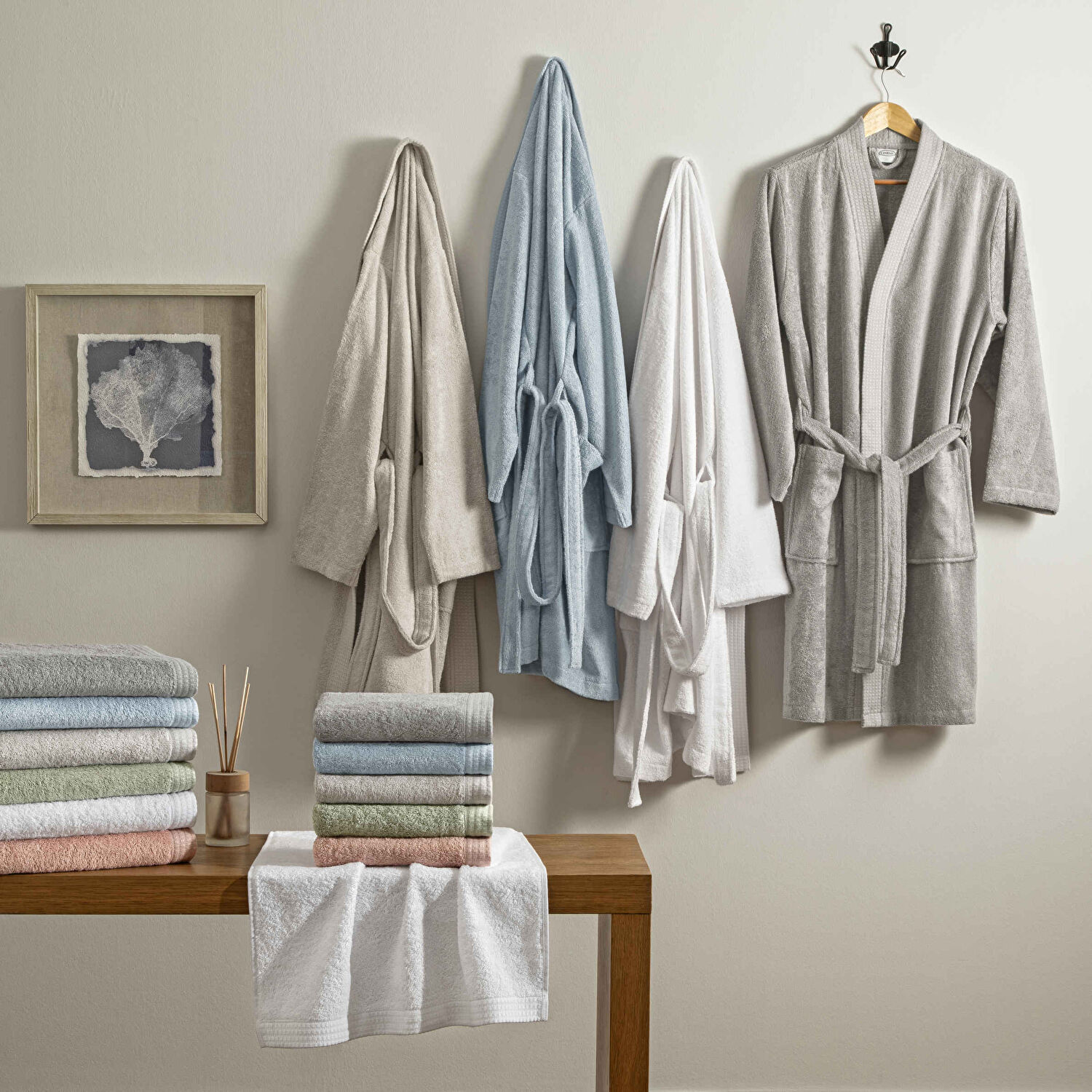 Linens Cozy Bambu L/xL Bornoz Koyu Gri