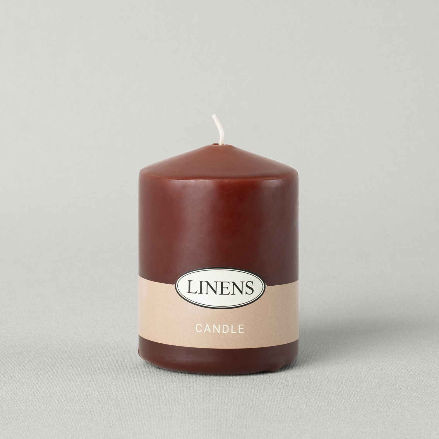 Linens Basic Çap 8 cm Yuvarlak Mum Kahve