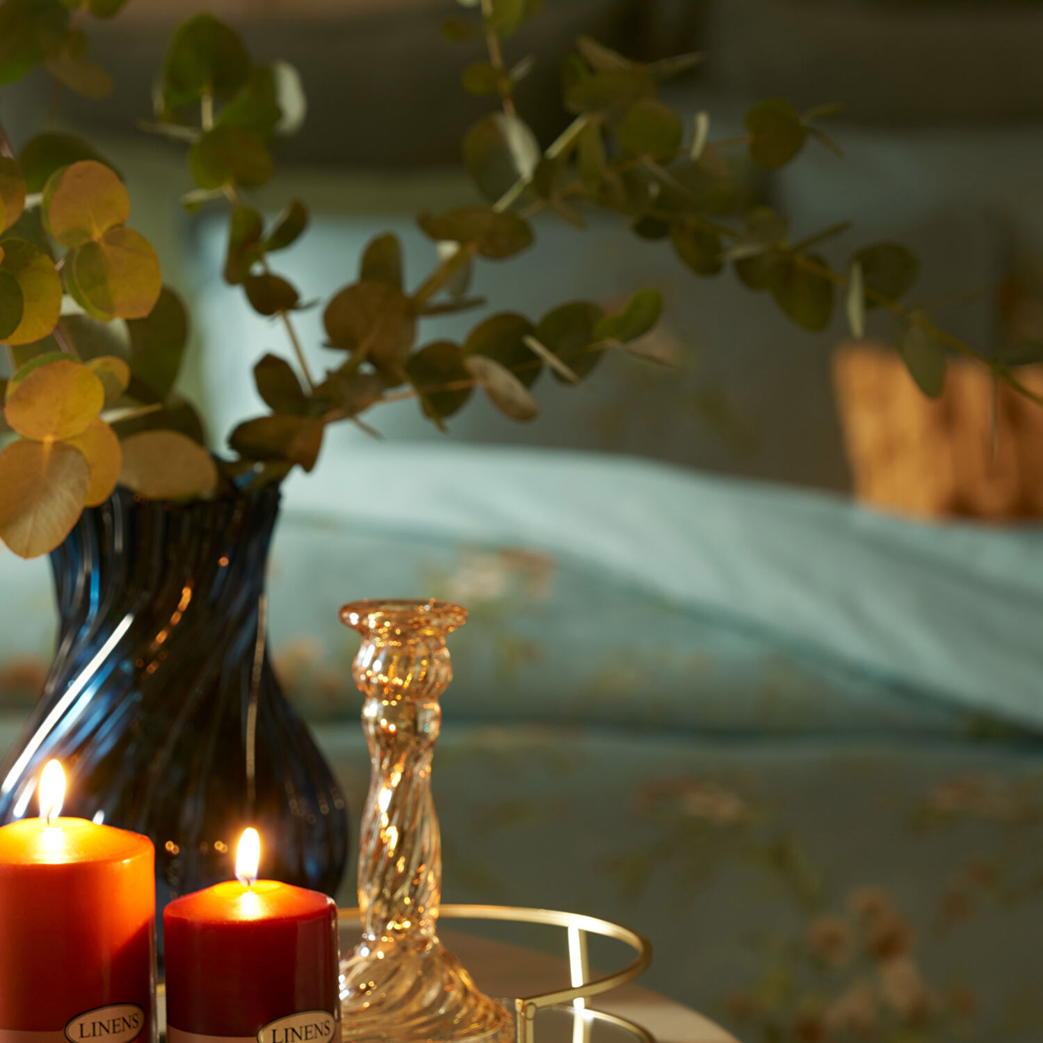 Linens Basic Çap 8 cm Yuvarlak Mum Kahve