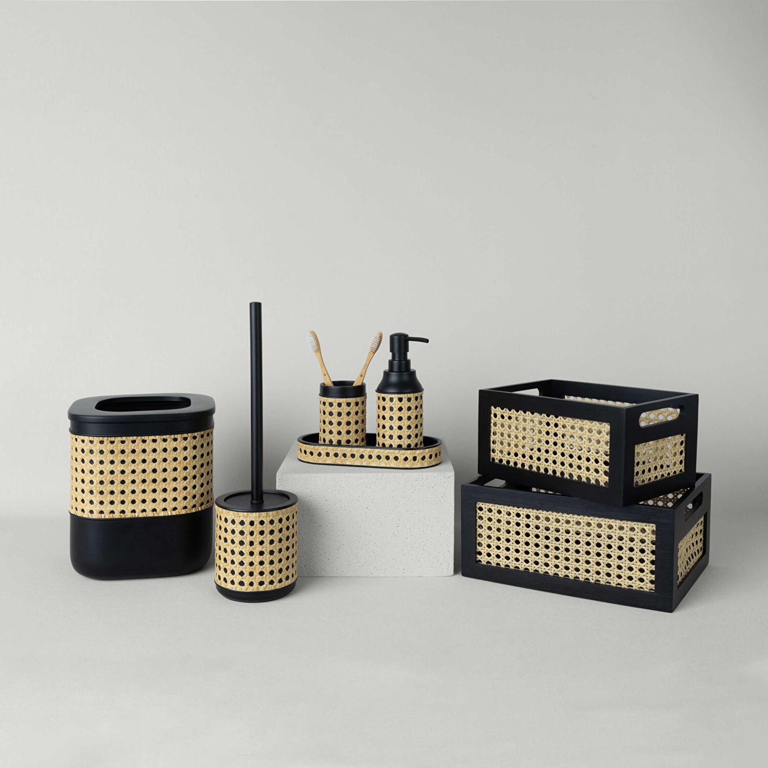 Linens Luther 25X16X12,3 cm Düzenleyici Sepet Siyah