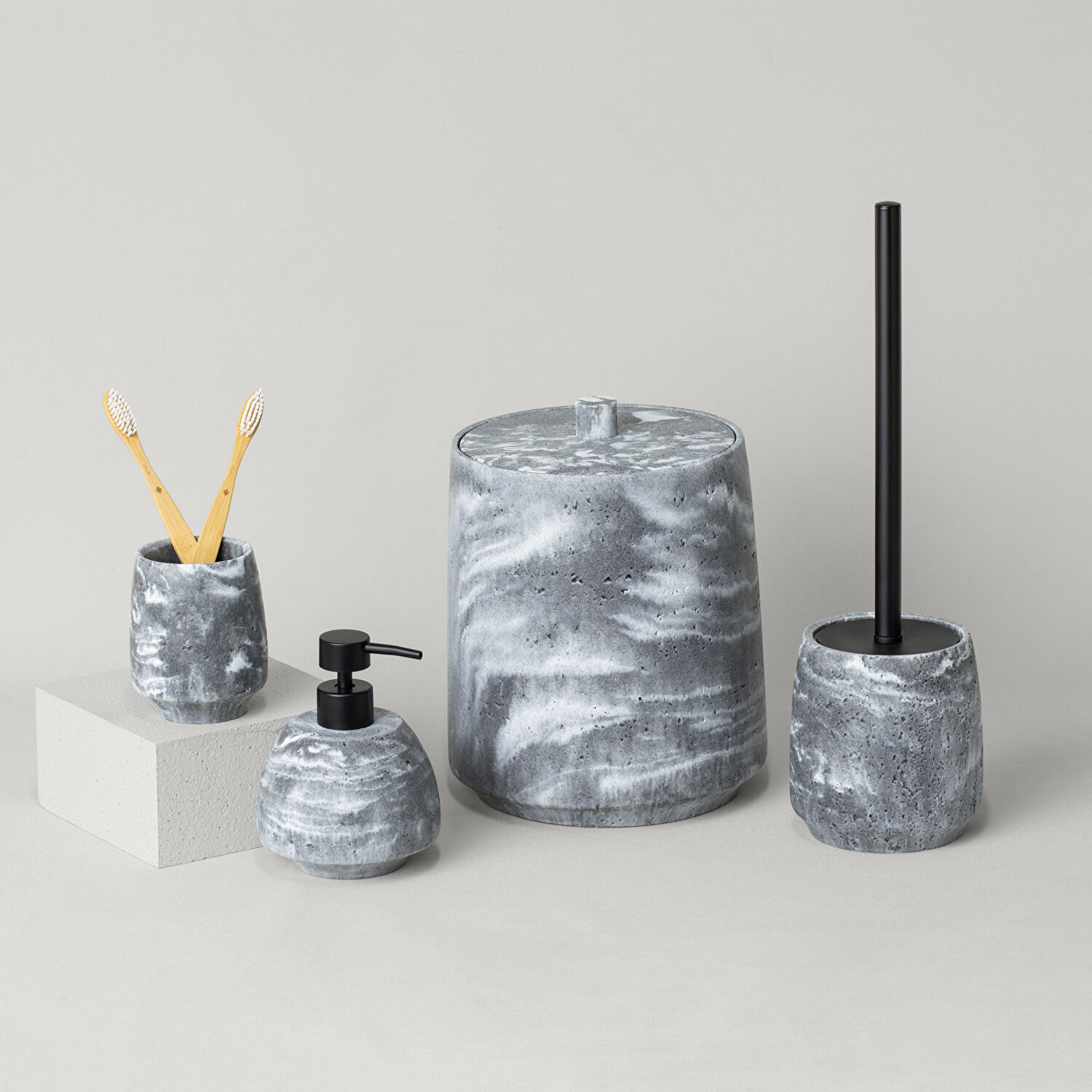 Linens Morio 20x25 cm Çöp Kovası Gri