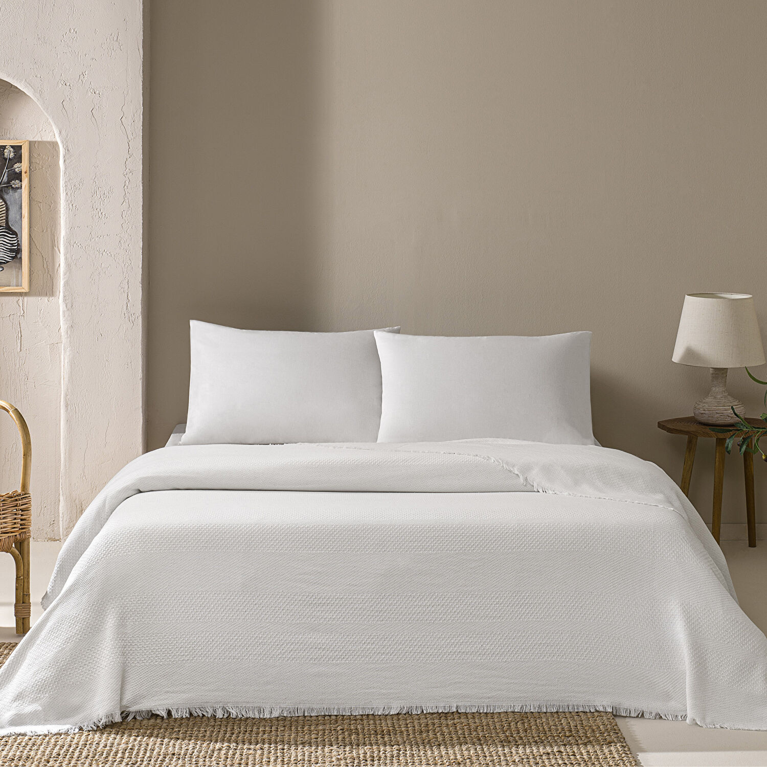 Linens Comet Pike Çift Kişilik Beyaz