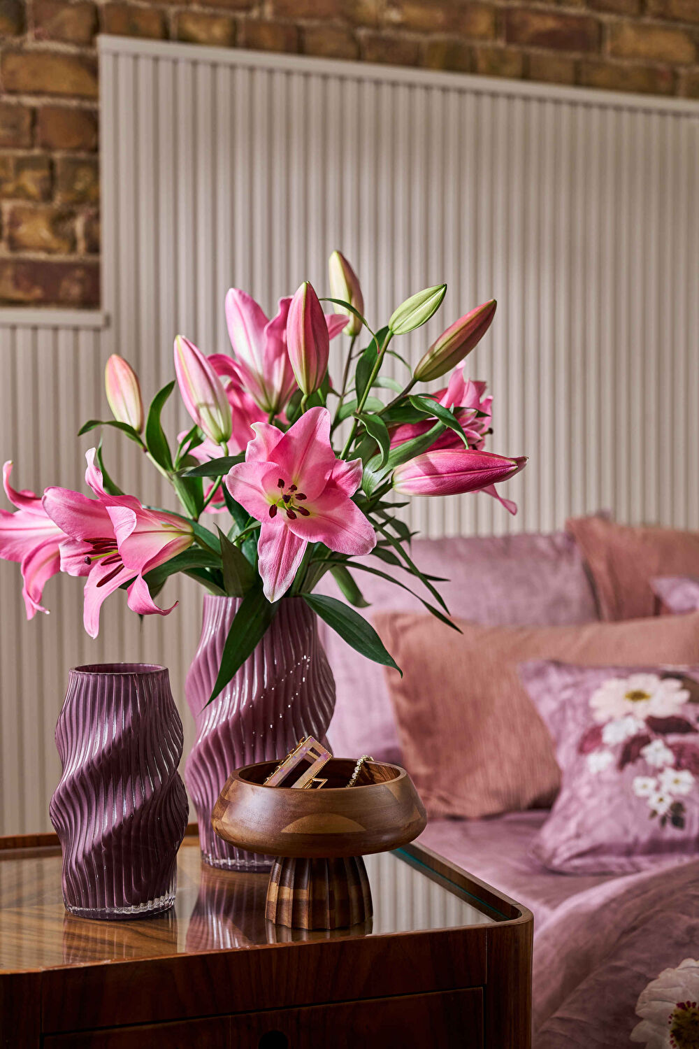 Linens Lenzy 13x13x23 cm Vazo Mürdüm