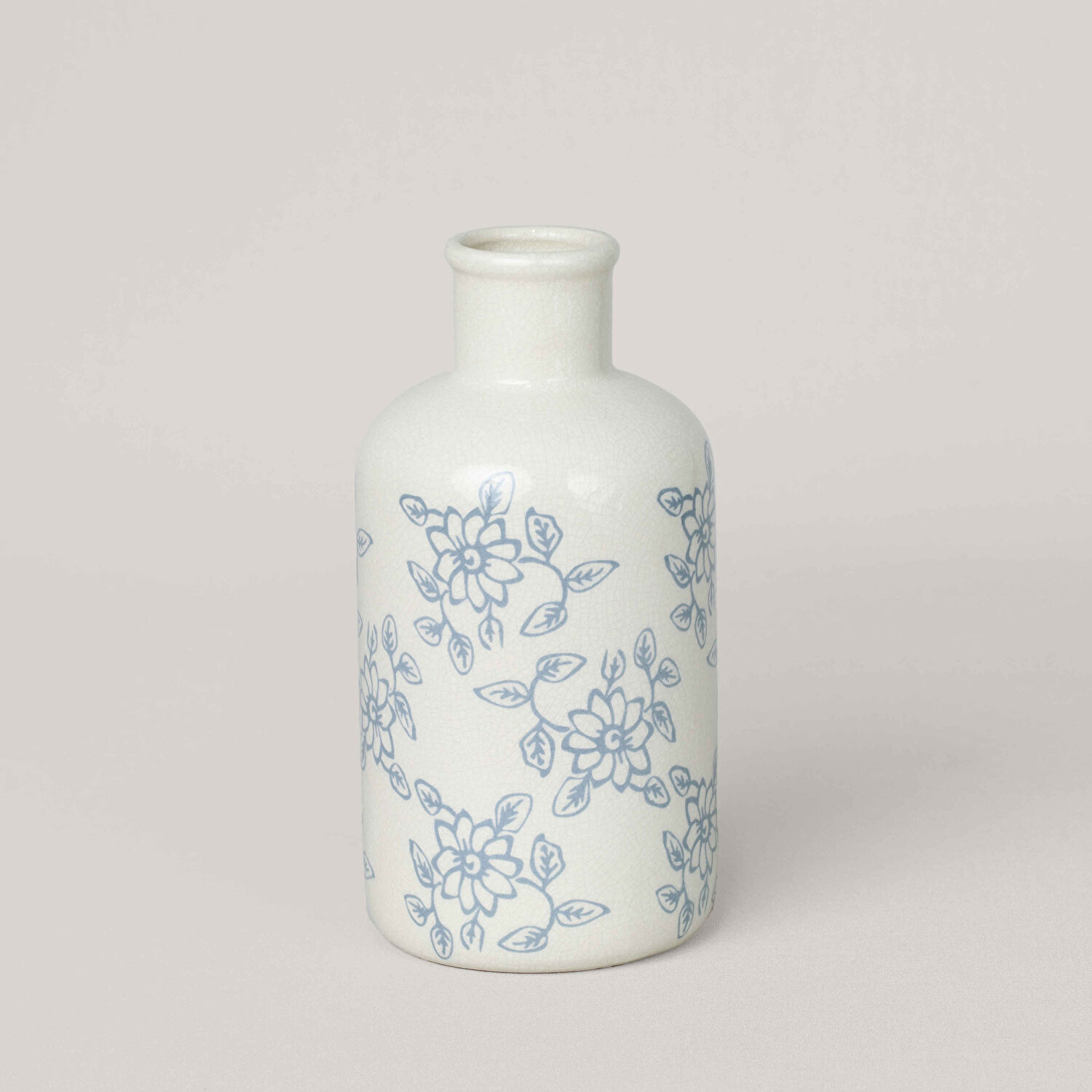 Linens Floral Vazo 20x21 cm Ekru Beyaz