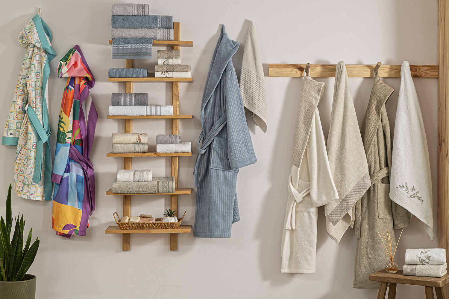 Taç Iris Pure Cotton Pamuk Hamam Seti Krem Camel