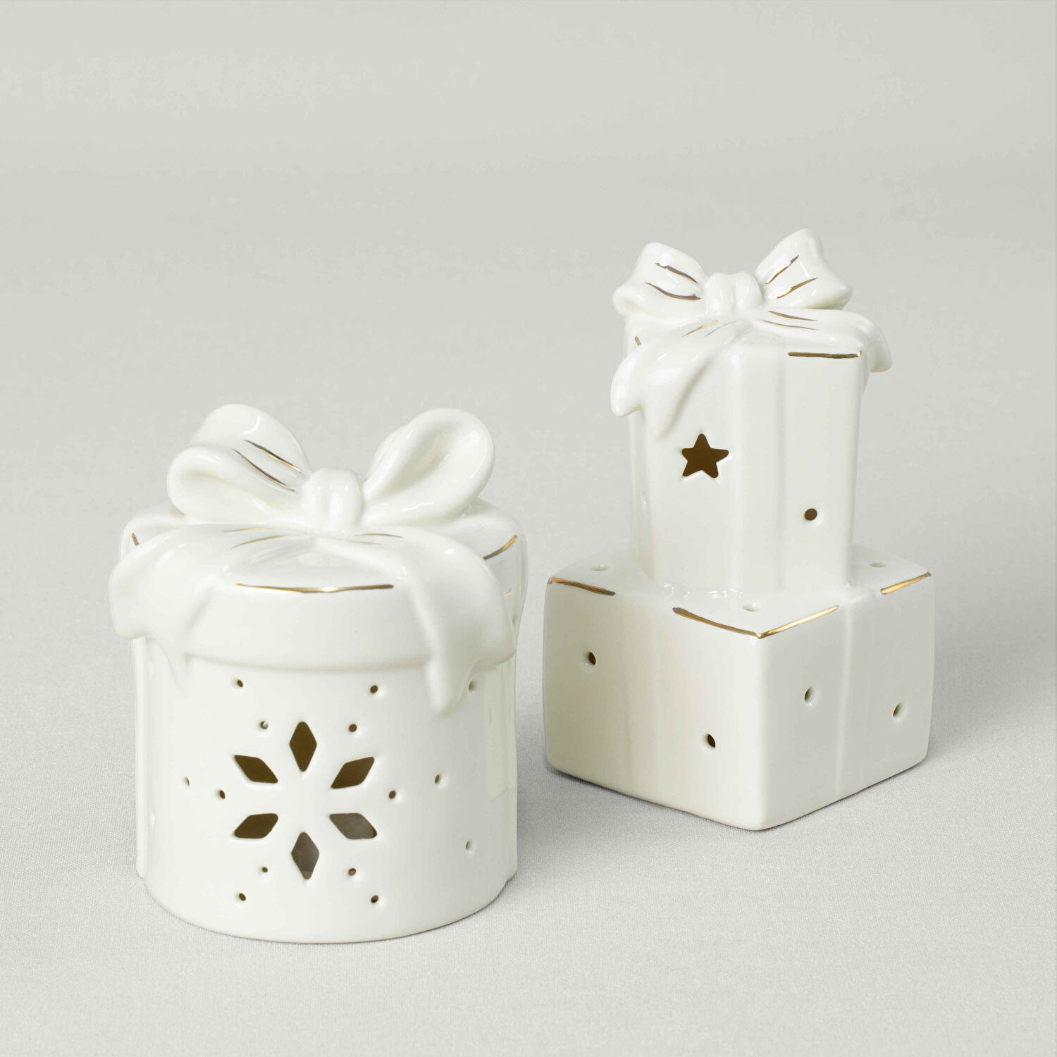 Linens Gift Box 7x7x13 cm Ledli Dekor Ekru