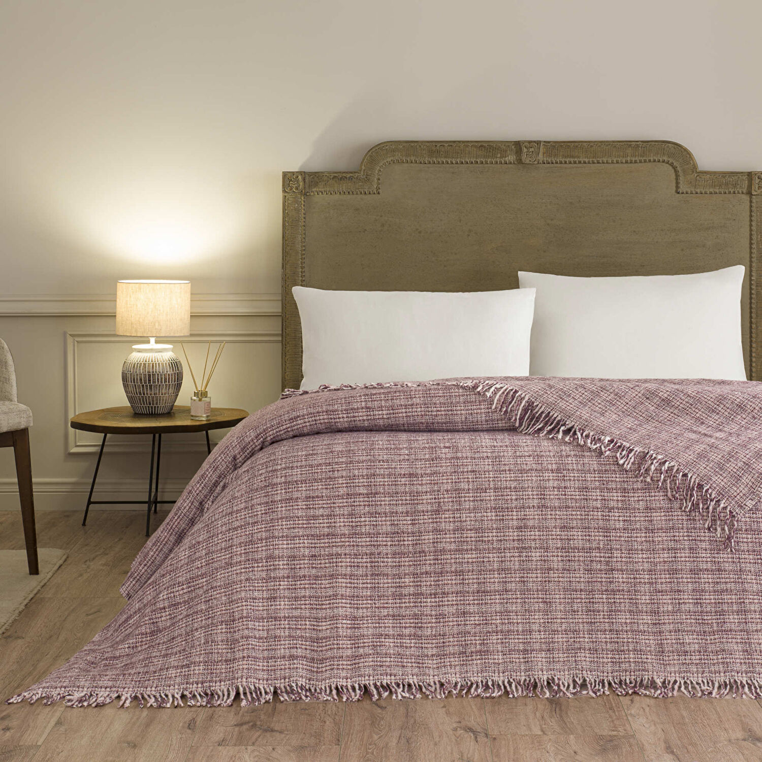 Linens Amorie Çift Kişilik Pembe Battaniye