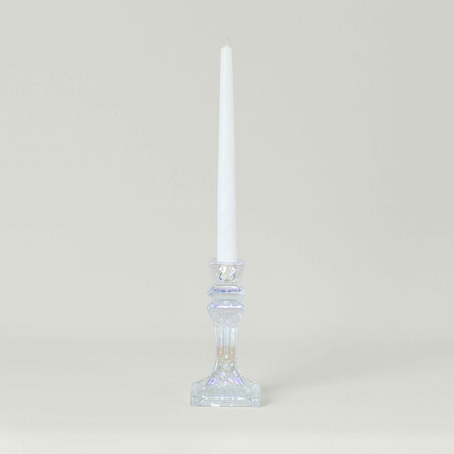 Linens Classy Şamdan 8x8x16 cm Şeffaf