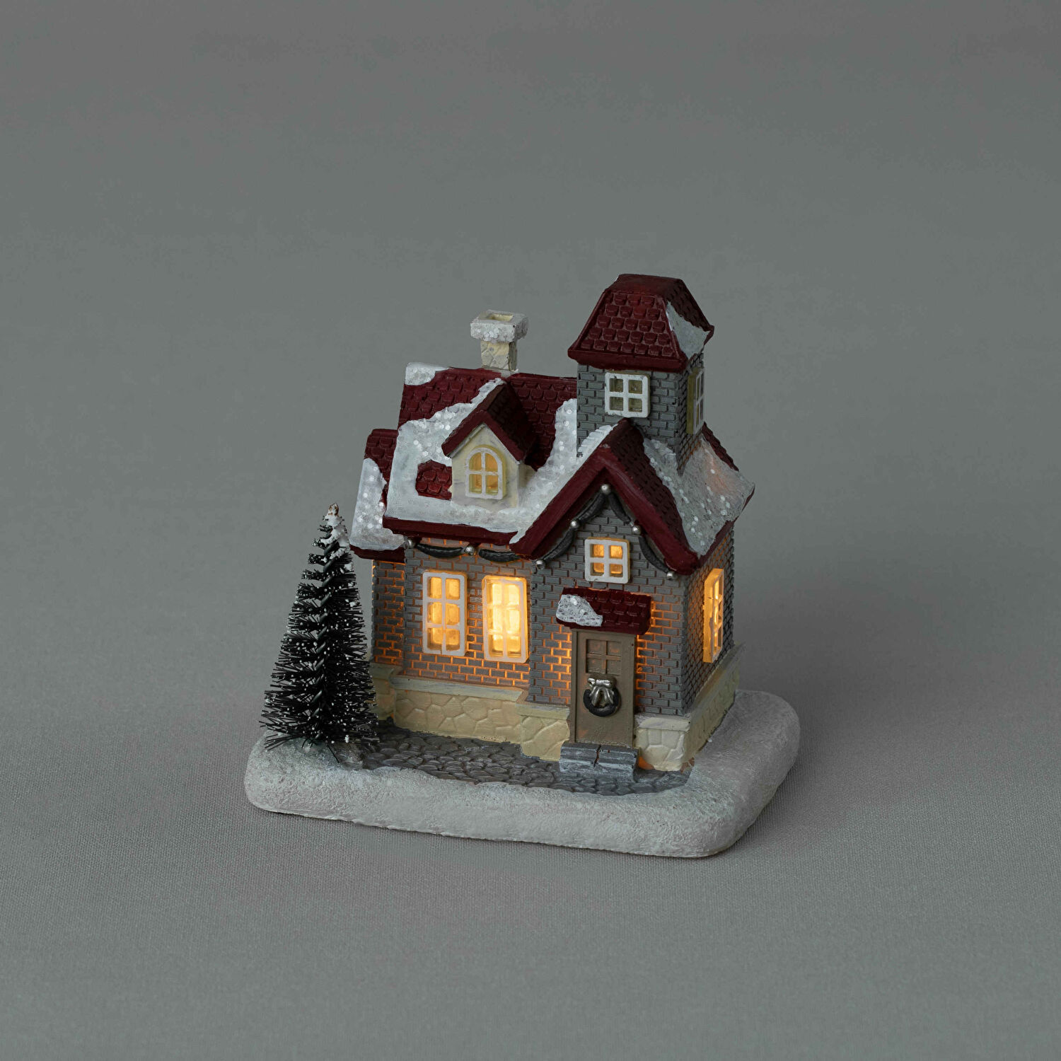 Linens Vintage House Ledli Dekor Gri