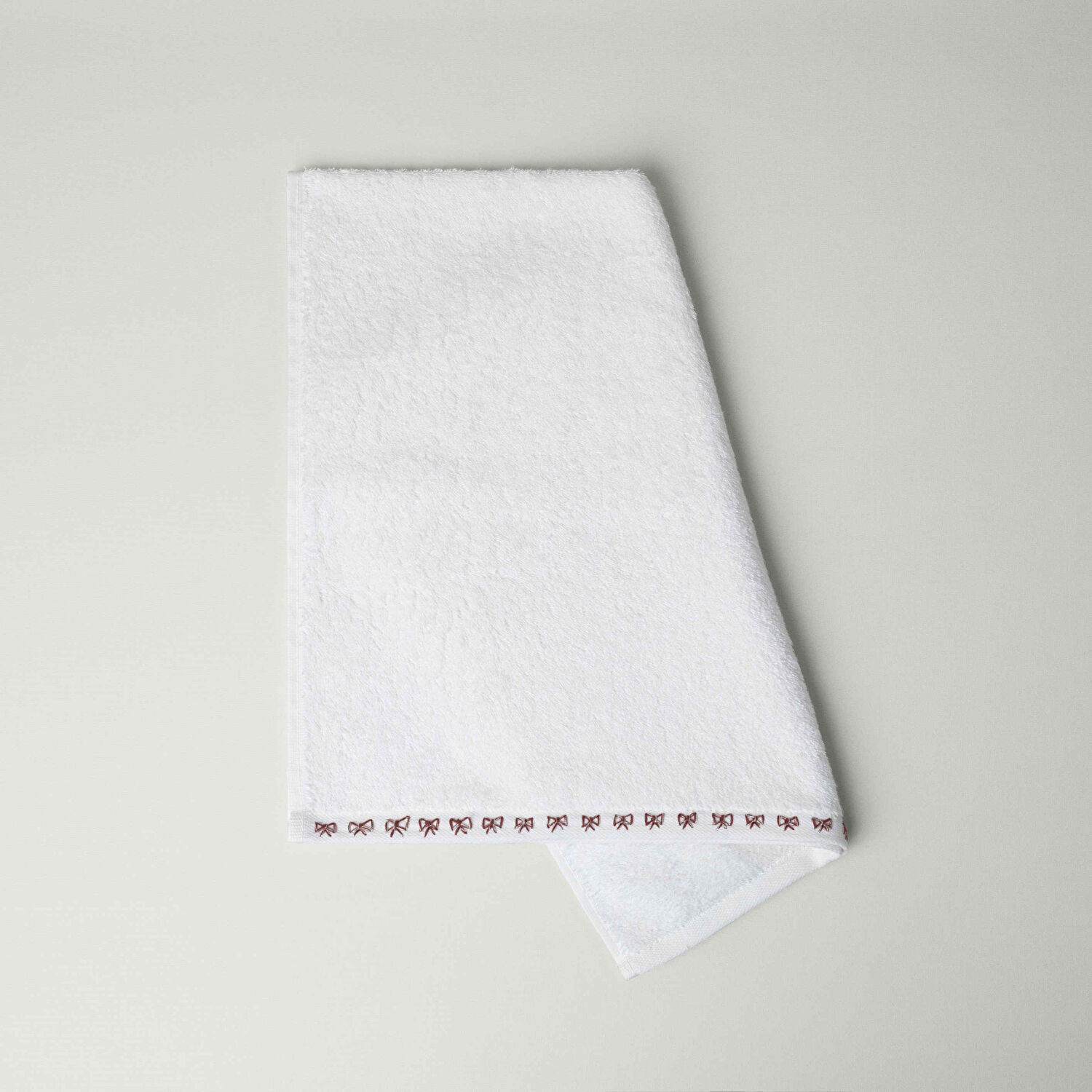 Linens Ribbon Pamuk 50x85 cm Yüz Havlusu Beyaz (450 G/M²)