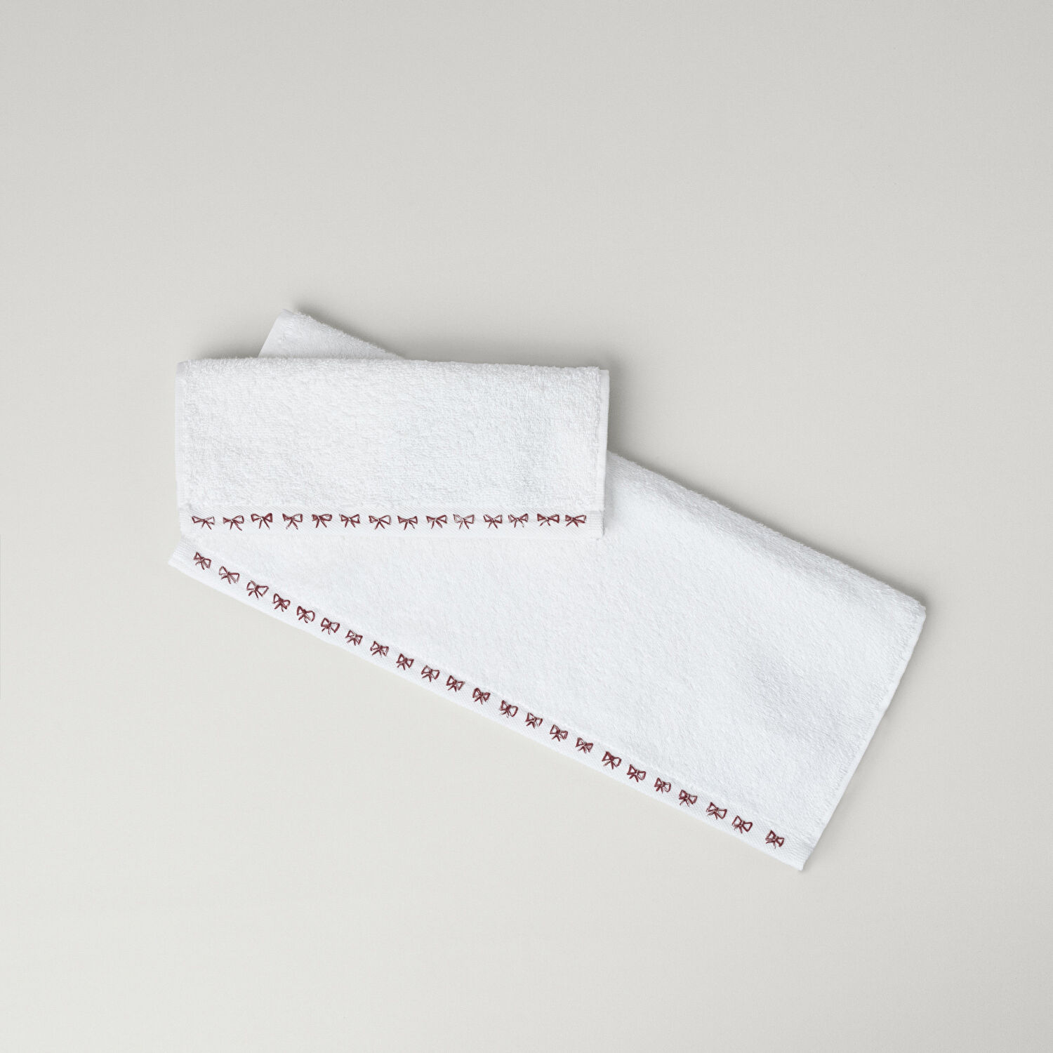 Linens Ribbon Pamuk 50x85 Cm Yüz Havlusu Beyaz