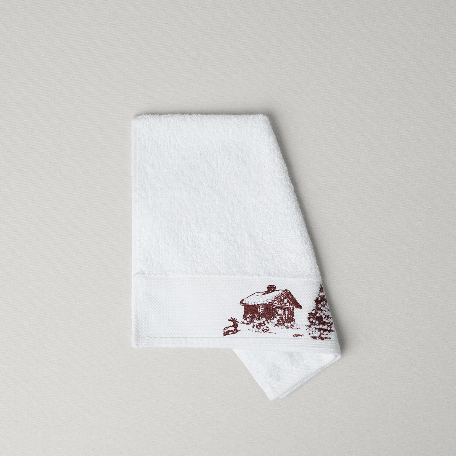 Linens Chalet Pamuk 30x45 Cm El Havlusu Beyaz