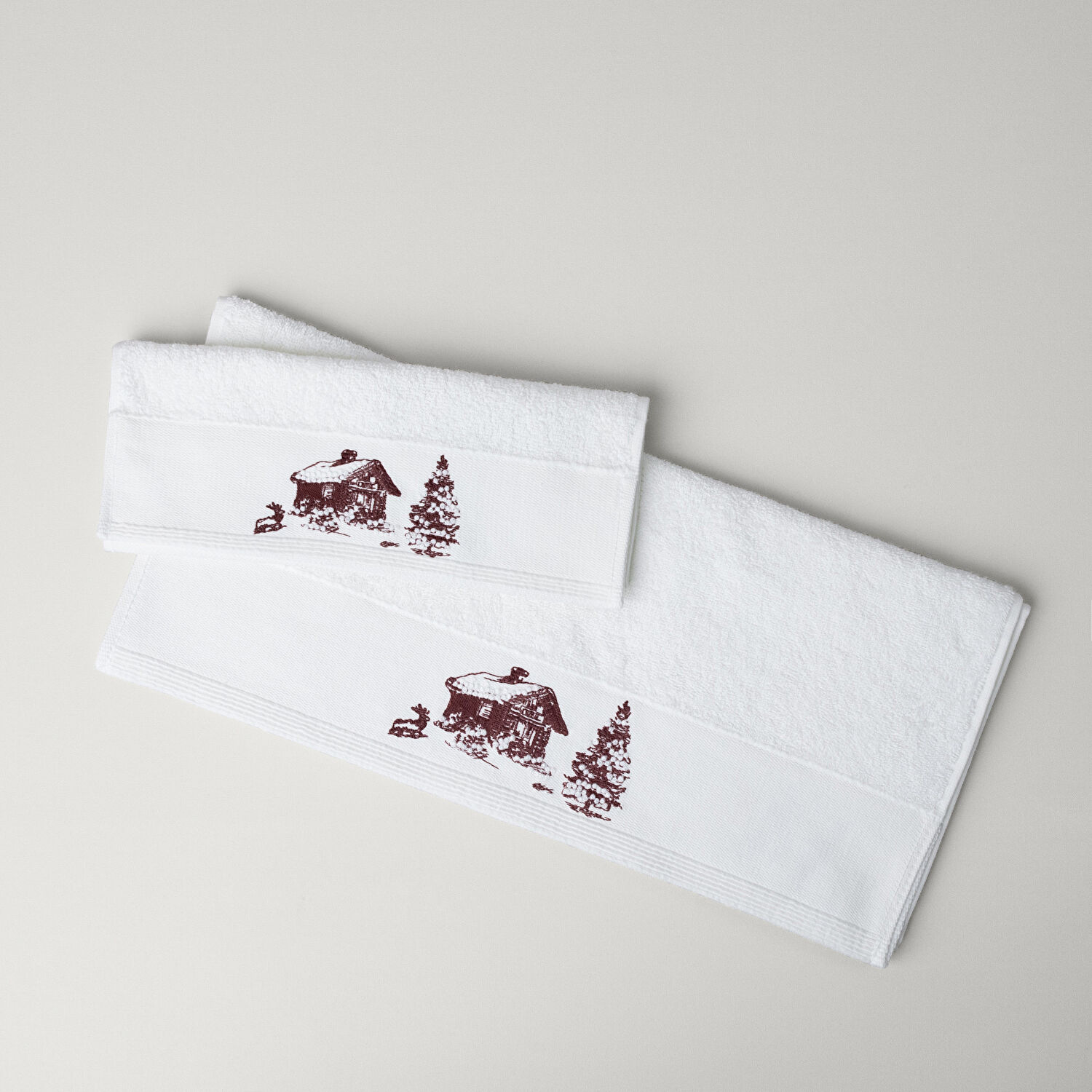 Linens Chalet Pamuk 30x45 Cm El Havlusu Beyaz