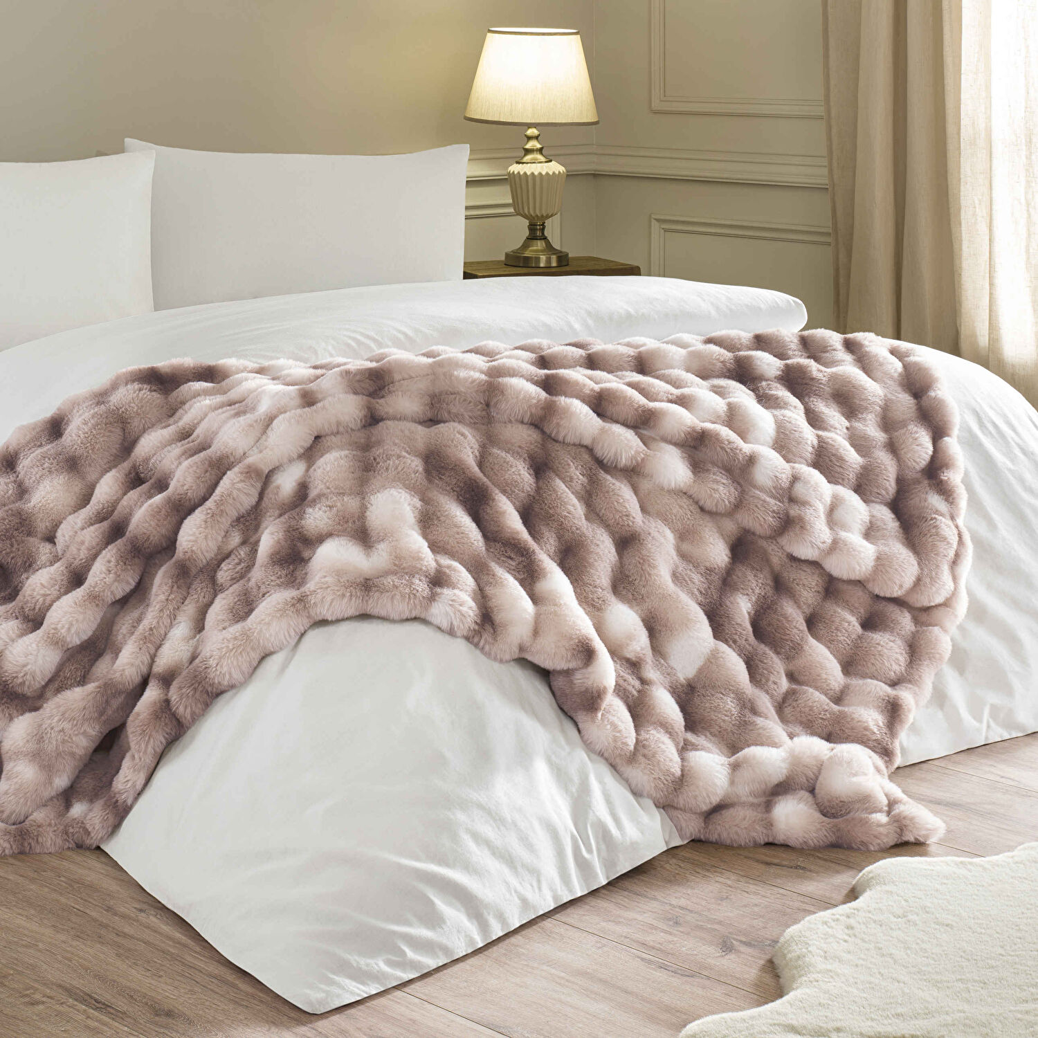 Linens Cozynest Throw / Tv Battaniyesi Gül Kurusu Tek Kişilik