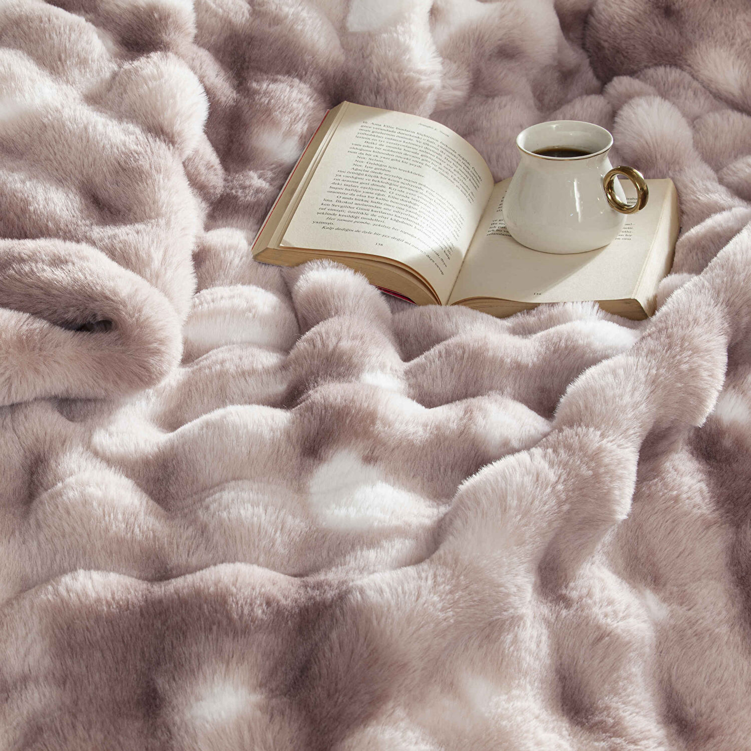 Linens Cozynest Throw / Tv Battaniyesi Gül Kurusu Tek Kişilik