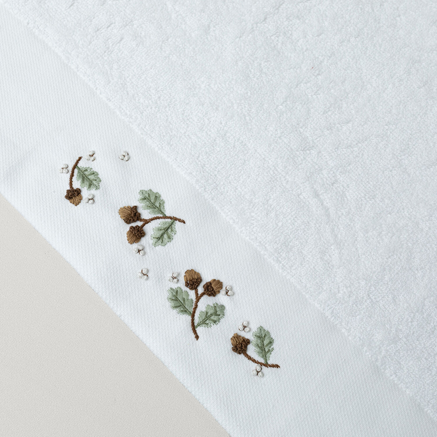 Linens Chestnut Pamuk 50x85 Cm Yüz Havlusu Beyaz