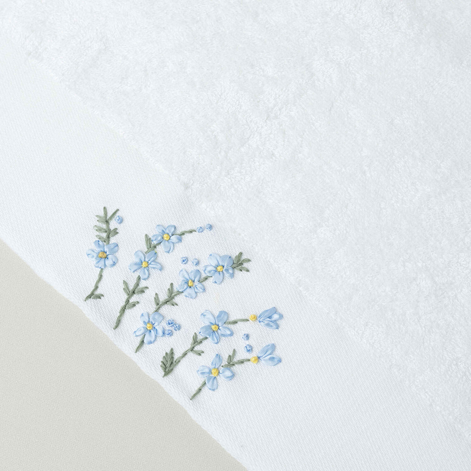 Linens Lunel Bambu 50x85 cm Yüz Havlusu Beyaz (450 G/M²)