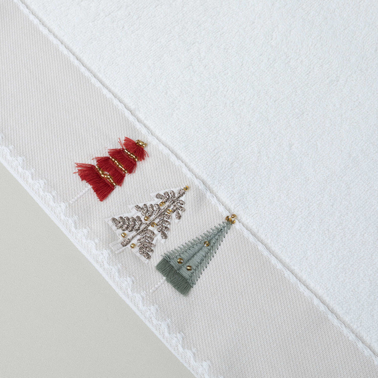 Linens Pine Pamuk 50x85 cm Yüz Havlusu Ekru (450 G/M²)