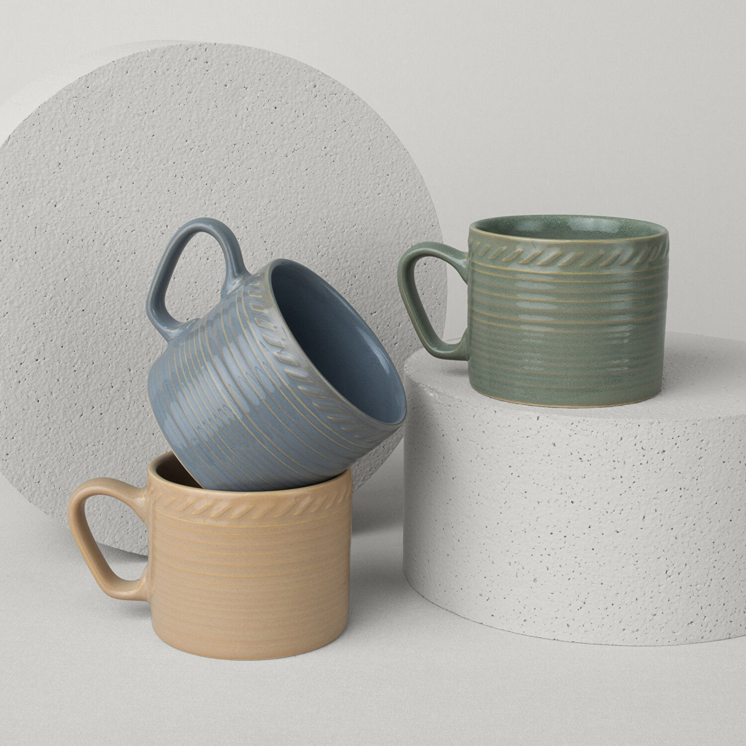 Linens Ringa Stoneware 250 ml Kupa Yeşil