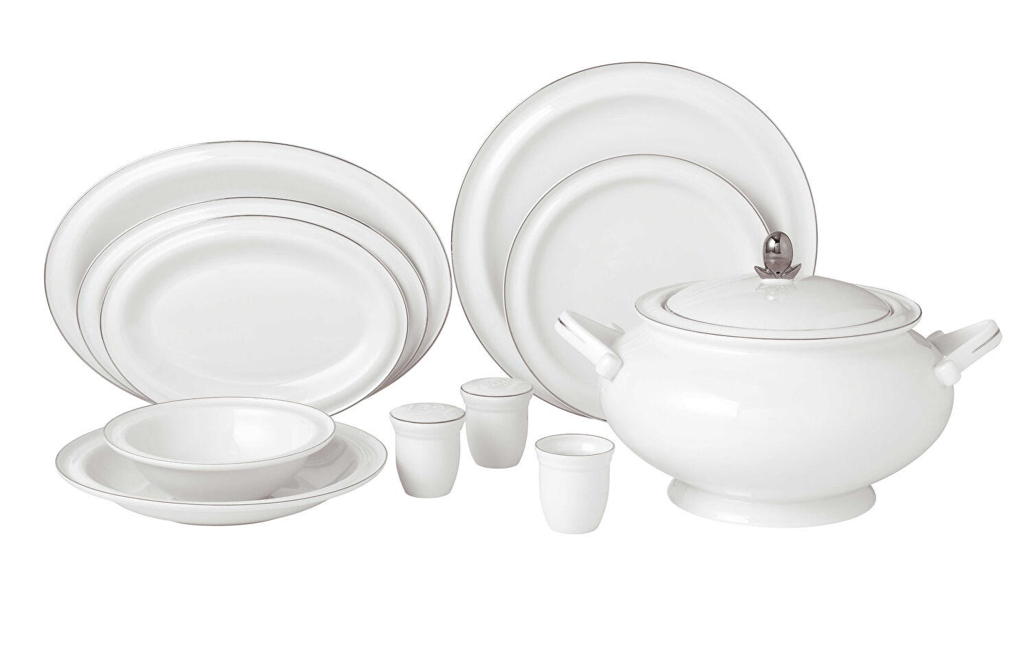 Pierre Cardin Luna Silver 60 Parça Yemek Takımı