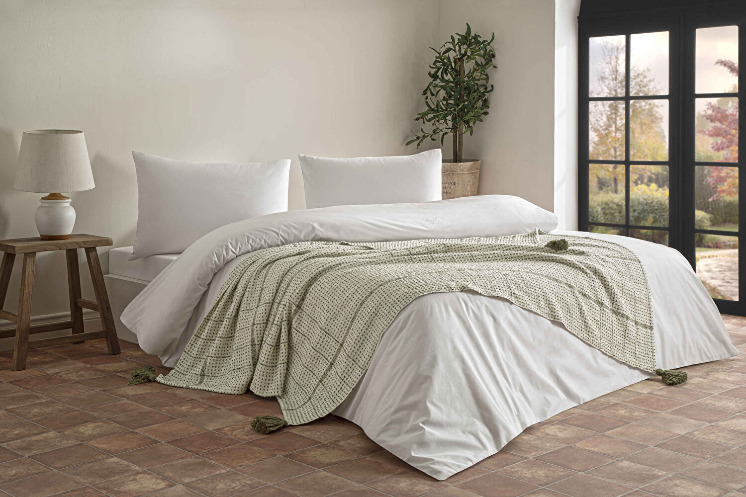 Linens Coze Throw / Tv Battaniyesi Yeşil Tek Kişilik