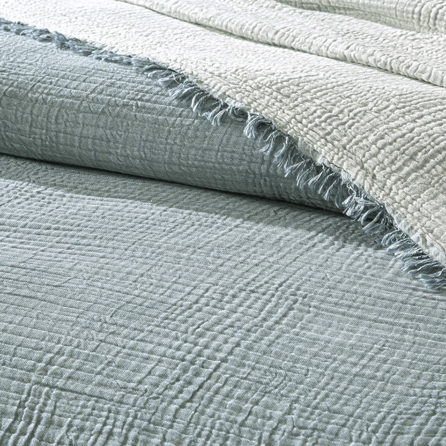 Linens Coraux Pamuk Muslin Çift Kişilik Pike Mavi