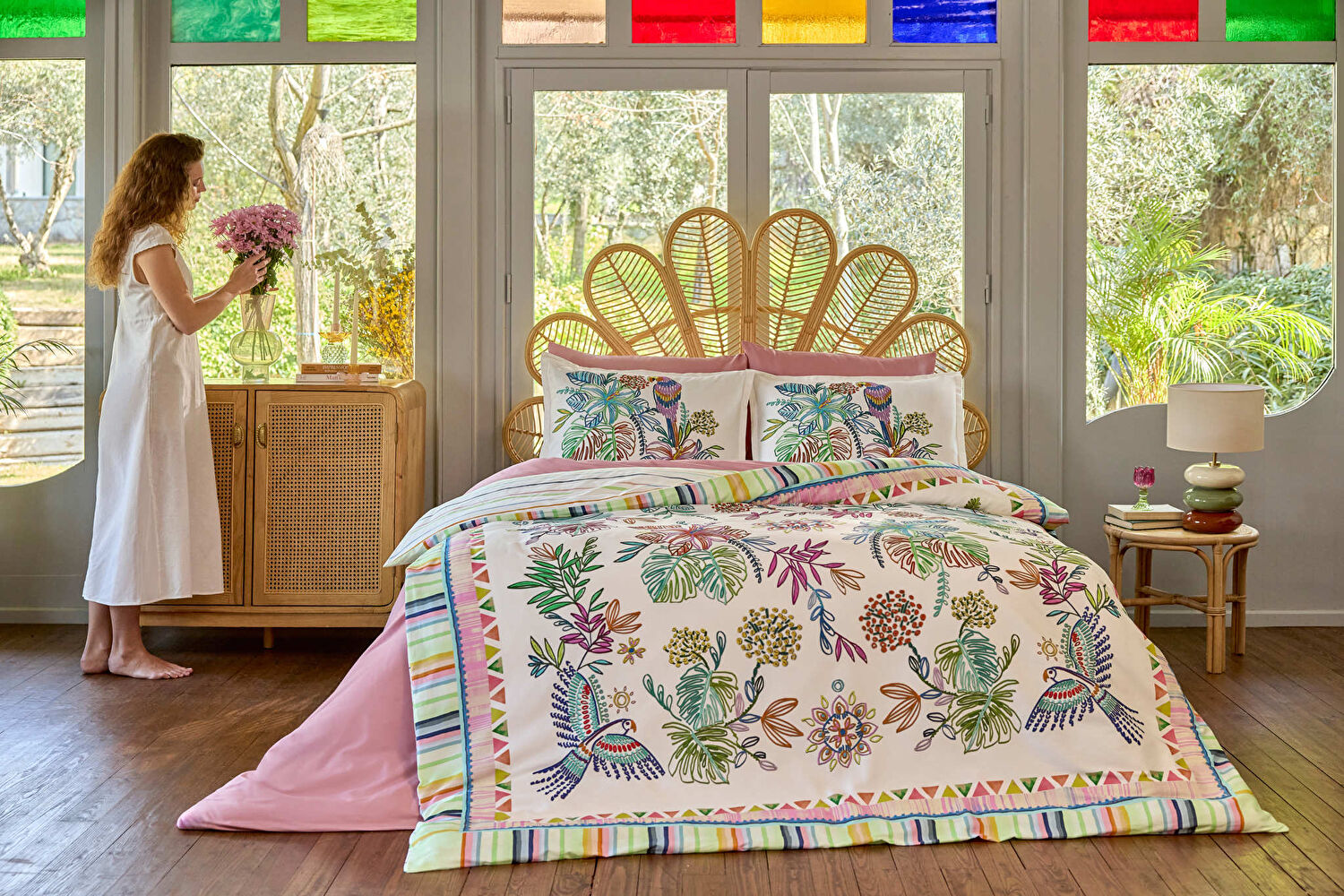 Linens Tropic 12x13,5 cm Stick Mumluk Yeşil-Somon-Turuncu