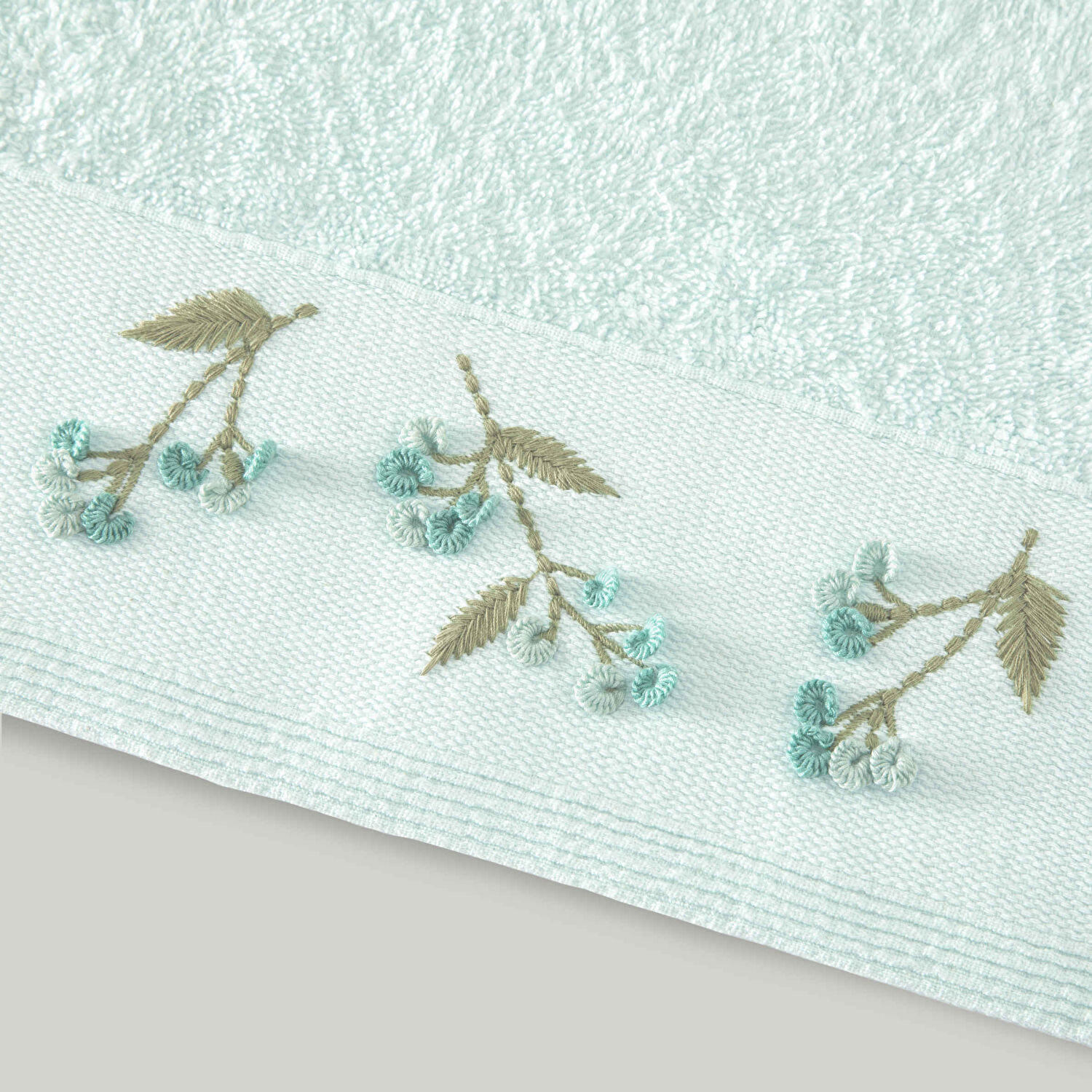 Linens Oline Pamuk 50x85 cm Yüz Havlusu Mint (450 G/M²)